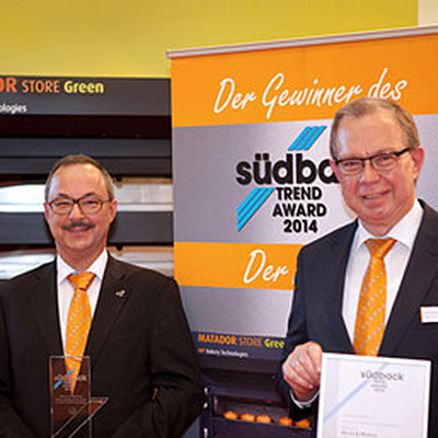 On October 18, 2014, WP Bakery Group was awarded the Südback Trend Award for pioneering ideas in the baking industry for our WP MATADOR STORE Instore baking oven.