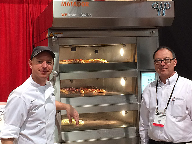 Nicky Giusto, Steve Machado, and our WP Matador Store Electric Stone Hearth Oven at Pizza Expo 2016 in Las Vegas, NV