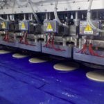 Hot Pressing Pizza Shaping, WP Bakery Group USA, Retail, Wholesale and Industrial Bakery Equipment and Food Service Industry Equipment, Shelton, CT USA